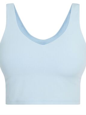aerie Light Blue Real Me Low Key Longline Sports Bra